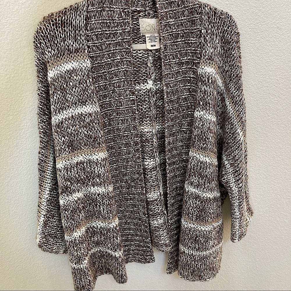 Billabong Women’s Cozy Knit Sweater Stripes Brown Medium